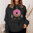Weightlifing Barbell - Funny Workout Gym Weightlifter Donut Sweatshirt Gifts for Her