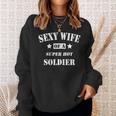 Womens Funny Wife Army Husband Military Soldier Veteran Men Women Sweatshirt Graphic Print Unisex Gifts for Her