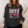 Womens Made In 1973 Floral 50Th Birthday Gifts 50 Year Old Sweatshirt Gifts for Her