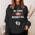 Womens My First Mothers Day Pregnancy Announcement New Mom 2023 Sweatshirt Gifts for Her