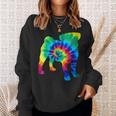 Womens Pug Tie Dye Vintage Hippie Dog Pug Mom Dad Vintage Pug Sweatshirt Gifts for Her