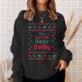 Womens This Aint No Beer Belly Christmas Pregnancy Announcement Men Women Sweatshirt Graphic Print Unisex Gifts for Her