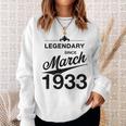 90 Geburtstag 90 Jahre Alt Legendär Seit März 1933 Sweatshirt Geschenke für Sie