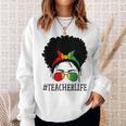 Art Teacher African Women Messy Bun Black History Month Sweatshirt Gifts for Her