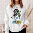 Autism Mom Messy Bun Sunglasses Bandana Autism Awareness Sweatshirt Gifts for Her