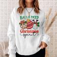 Balls Deep In Christmas Spirit Funny Santa Xmas Holiday Men Women Sweatshirt Graphic Print Unisex Gifts for Her