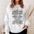 Being A Labor And Delivery Nurse Like Riding A Bik Sweatshirt Gifts for Her