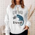 Best Cat Dad Ever Fist Bump Blue Cat Personalized Cat Dad Sweatshirt Gifts for Her