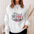 Blessed Nonna Graphic First Time Grandma Shirt Plus Size Shirts For Girl Mom Son Sweatshirt Gifts for Her