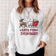 Cats For Everybody Ugly Christmas Cat Funny Xmas Favorite Men Women Sweatshirt Graphic Print Unisex Gifts for Her