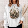 Cottagecore Aesthetic Frog Playing Banjo Instrument Vintage Sweatshirt Gifts for Her