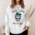 Dead Tired Mom Life Leopard Skull Sunglasses Mothers Day Sweatshirt Gifts for Her