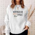 Französisches Reise-Sweatshirt Voyageur (Un Peu) Timbré mit Briefmarke und Flugzeug Geschenke für Sie