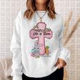 He Is Risen Bunny Cross Vintage Happy Easter Day 2023 Sweatshirt Gifts for Her