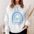In April We Wear Blue Autism Awareness Month Sweatshirt Gifts for Her
