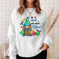 In April We Wear Blue Gnome Autism Awareness Month Sweatshirt Gifts for Her