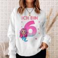 Kinder 6 Geburtstag Mädchen Meerjungfrau Nixe Ich Bin 6 Jahre Sweatshirt Geschenke für Sie