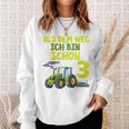 Kinder Ich Bin Schon 3 Traktor Sweatshirt für Jungen, Trecker Motiv Geschenke für Sie