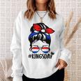 Koningsdag Netherlands Messy Bun Kingsday Dutch Kings Day Sweatshirt Gifts for Her