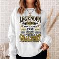 Legenden November 1958 Geburtstag Sweatshirt, 65 Jahre Lustiges Tee Geschenke für Sie