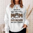 Leopard I Have Two Titles Mom Bus Driver Bun Mothers Day Sweatshirt Gifts for Her