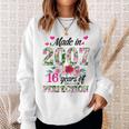Made In 2007 Floral 16 Year Old 16Th Birthday Gifts Women Sweatshirt Gifts for Her