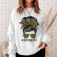Mother Sunflowers Mom Life Messy Bun Hair Sunglasses Mothers Day Mom Sweatshirt Gifts for Her