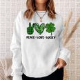 Peace Love Luck Lucky Clover Shamrock St Patricks Day Sweatshirt Gifts for Her