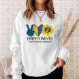 Peace Love T21 Down Syndrome Leopard Peace Sign & Sunflower Sweatshirt Gifts for Her