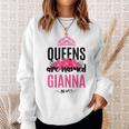 Queens Are Named Gianna Gift Pink Flower Custom Name B-Day Men Women Sweatshirt Graphic Print Unisex Gifts for Her