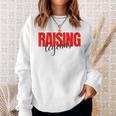 Raising Legends Slogan Sweatshirt, Weiß mit Rotem Text Geschenke für Sie