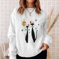 Retro Mid Century Modern Cool Cat Christmas Tshirt Sweatshirt Gifts for Her