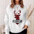 Xmas Buffalo Plaid Reindeer Poppop Family Christmas Sweatshirt Gifts for Her