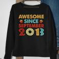 10 Years Old Gift Awesome Since September 2013 10Th Birthday Men Women Sweatshirt Graphic Print Unisex Gifts for Old Women