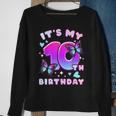10Th Birthday Girl 10 Years Butterflies And Number 10 Sweatshirt Gifts for Old Women