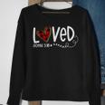 Loved John 316 Red Plaid Heart Christian Valentines Day  Men Women Sweatshirt Graphic Print Unisex