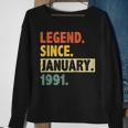 32 Geburtstag Legende Seit Januar 1991 32 Jahre Alt Sweatshirt Geschenke für alte Frauen