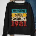 42 Year Old Awesome Since Januar 1981 42 Geburtstag Geschenke Sweatshirt Geschenke für alte Frauen