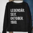 43 Geburtstag Geschenk 43 Jahre Legendär Seit Oktober 1980 Sweatshirt Geschenke für alte Frauen