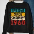 63 Year Old Awesome Since Januar 1960 63 Geburtstag Geschenke Sweatshirt Geschenke für alte Frauen