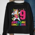 9 Years Old Unicorn Dabbing 9Th Birthday Girl Unicorn Party Sweatshirt Gifts for Old Women