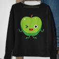Apfel-Charakter Sweatshirt für Kinder, Lustiges Design in Schwarz Geschenke für alte Frauen