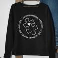 Autism Awareness Puzzle Piece Love Adapt Support Respect Sweatshirt Gifts for Old Women