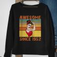 Awesome Since 1952 70Th Birthday Messy Bun Sweatshirt Gifts for Old Women