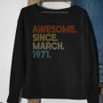 Awesome Since March 1971 Vintage 51Th Birthday Sweatshirt Gifts for Old Women