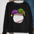 Baseball Sports Lover Mardi Gras Carnival Party Jester Sweatshirt Gifts for Old Women