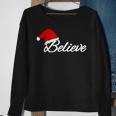 Believe Holiday Christmas Great Santa Hat Gift Men Women Sweatshirt Graphic Print Unisex Gifts for Old Women