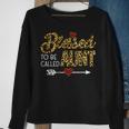 Blessed To Be Called Aunt Leopart Red Plaid Buffalo Xmas Sweatshirt Gifts for Old Women