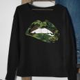 Camouflage Lips Mouth Military Kiss Me Biting Camo Kissing Sweatshirt Gifts for Old Women