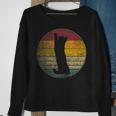 Cat Fur Mom Dad Vintage Distressed Retro Silhouette Sweatshirt Gifts for Old Women